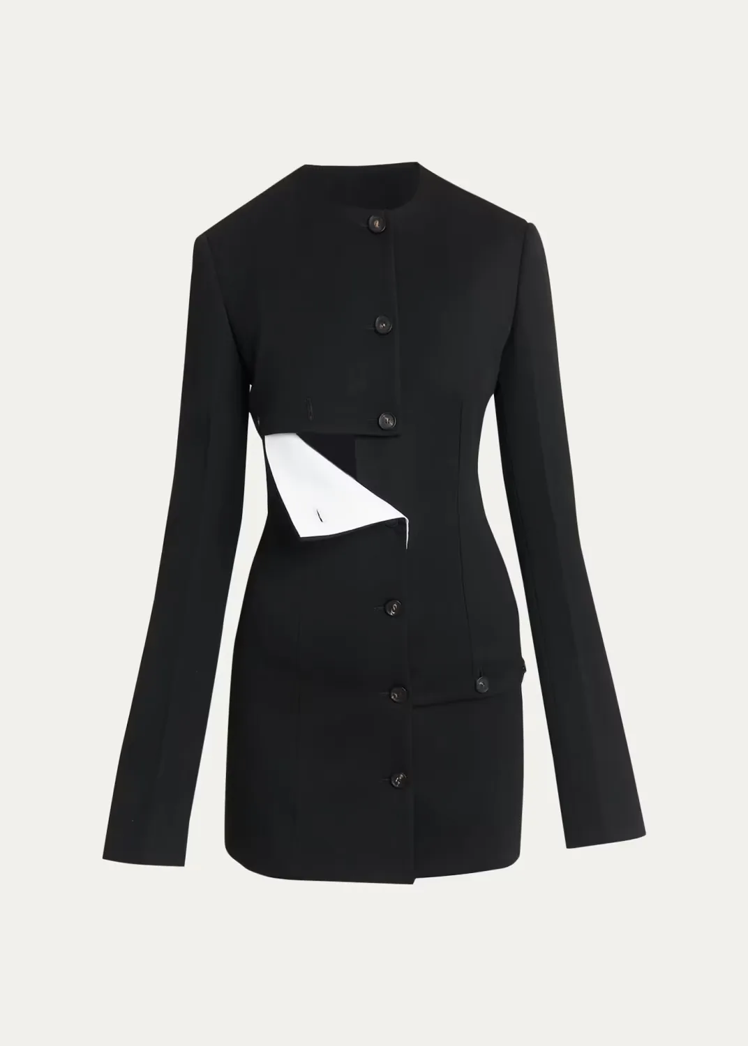 Diagonal Wool Single-Breasted Coat by Ferragamo