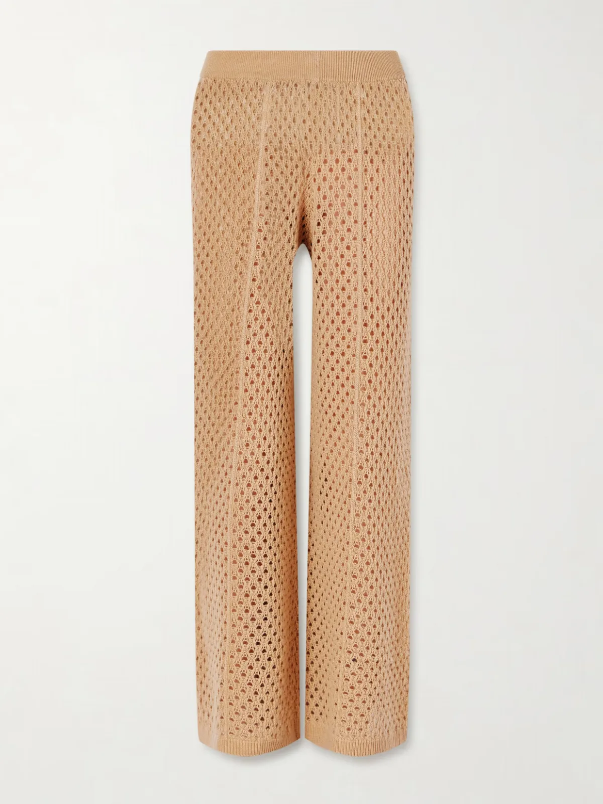 - Crochet-knit Wool And Cashmere-blend Wide-leg Pants -