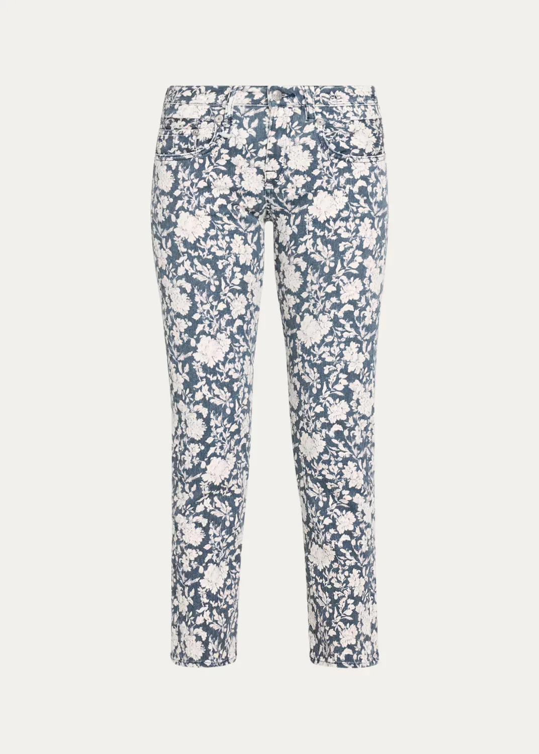 Floral Boy Straight Cropped Jeans by R13