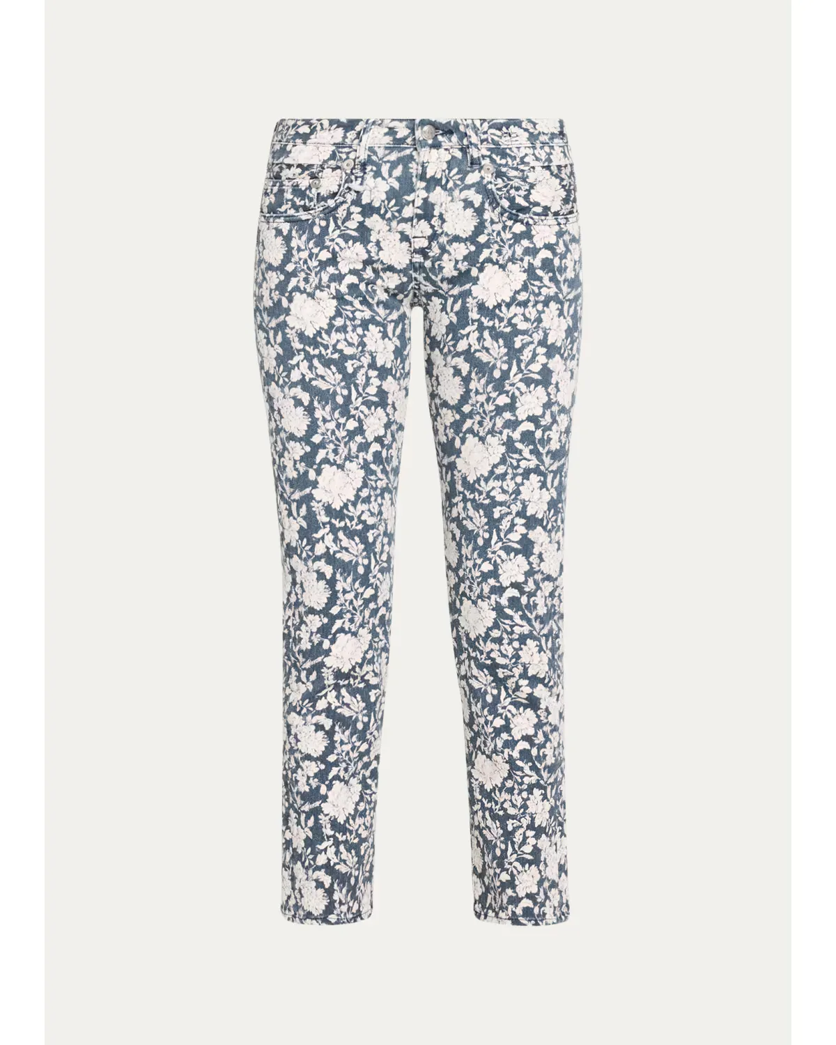 Floral Boy Straight Cropped Jeans by R13