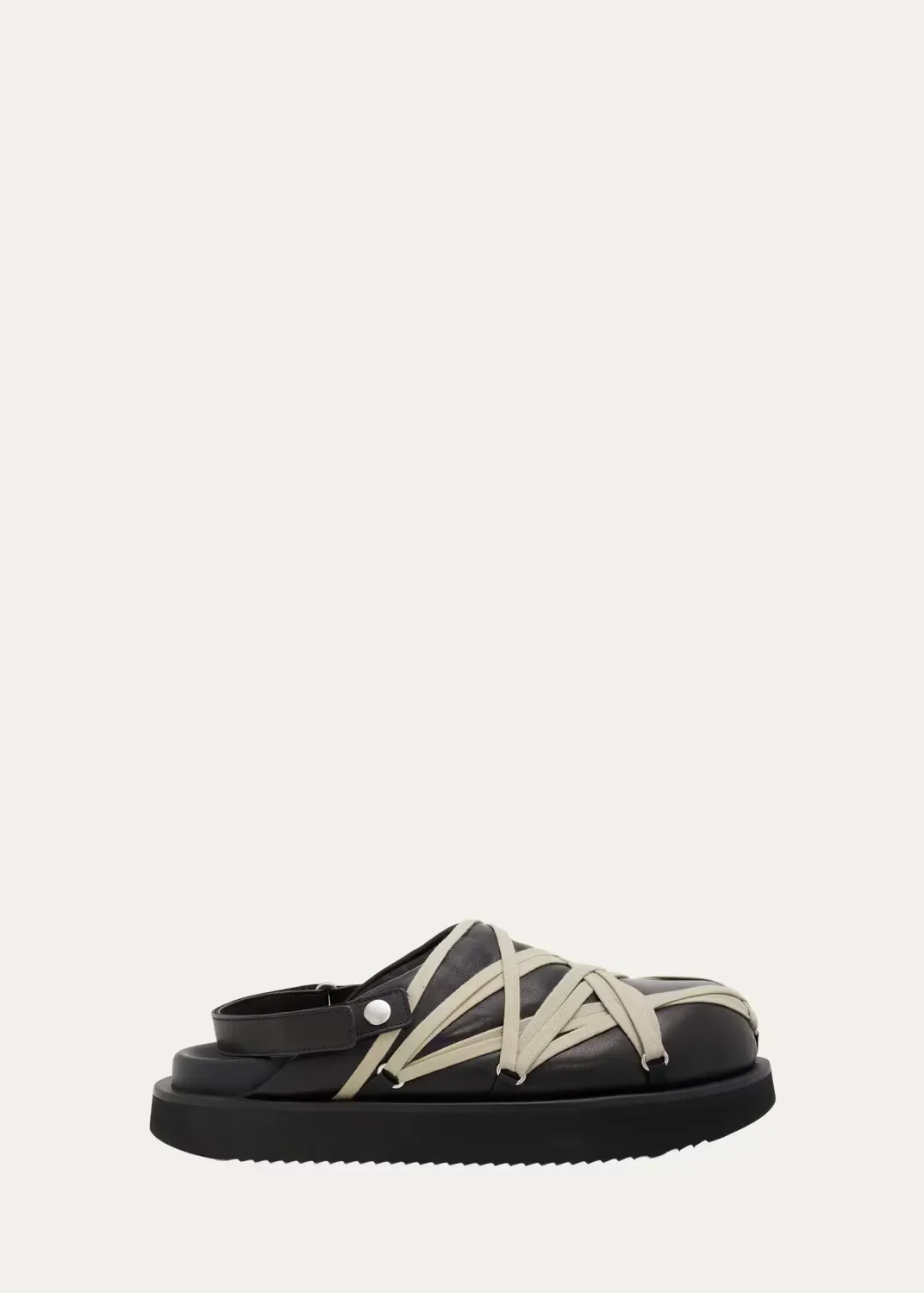 Megalace Leather Slides by Rick Owens
