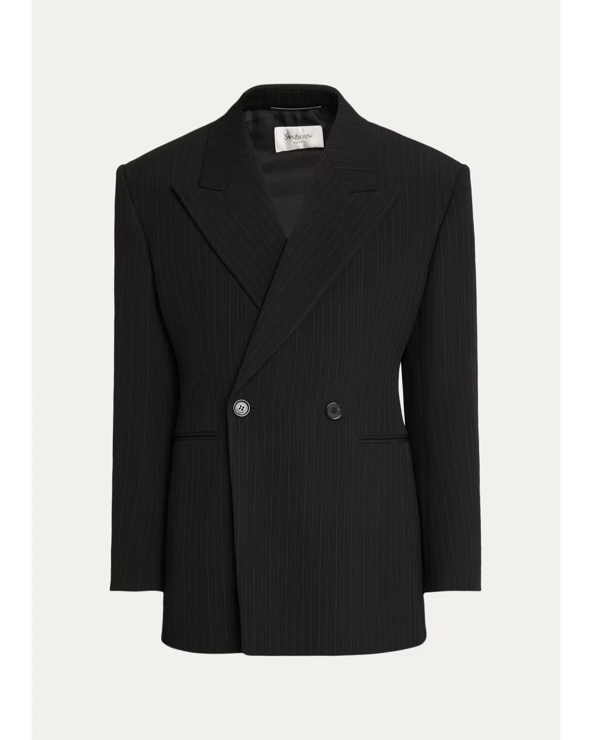 Chalk Stripe Wool Double-Breasted Sport Coat by Saint Laurent