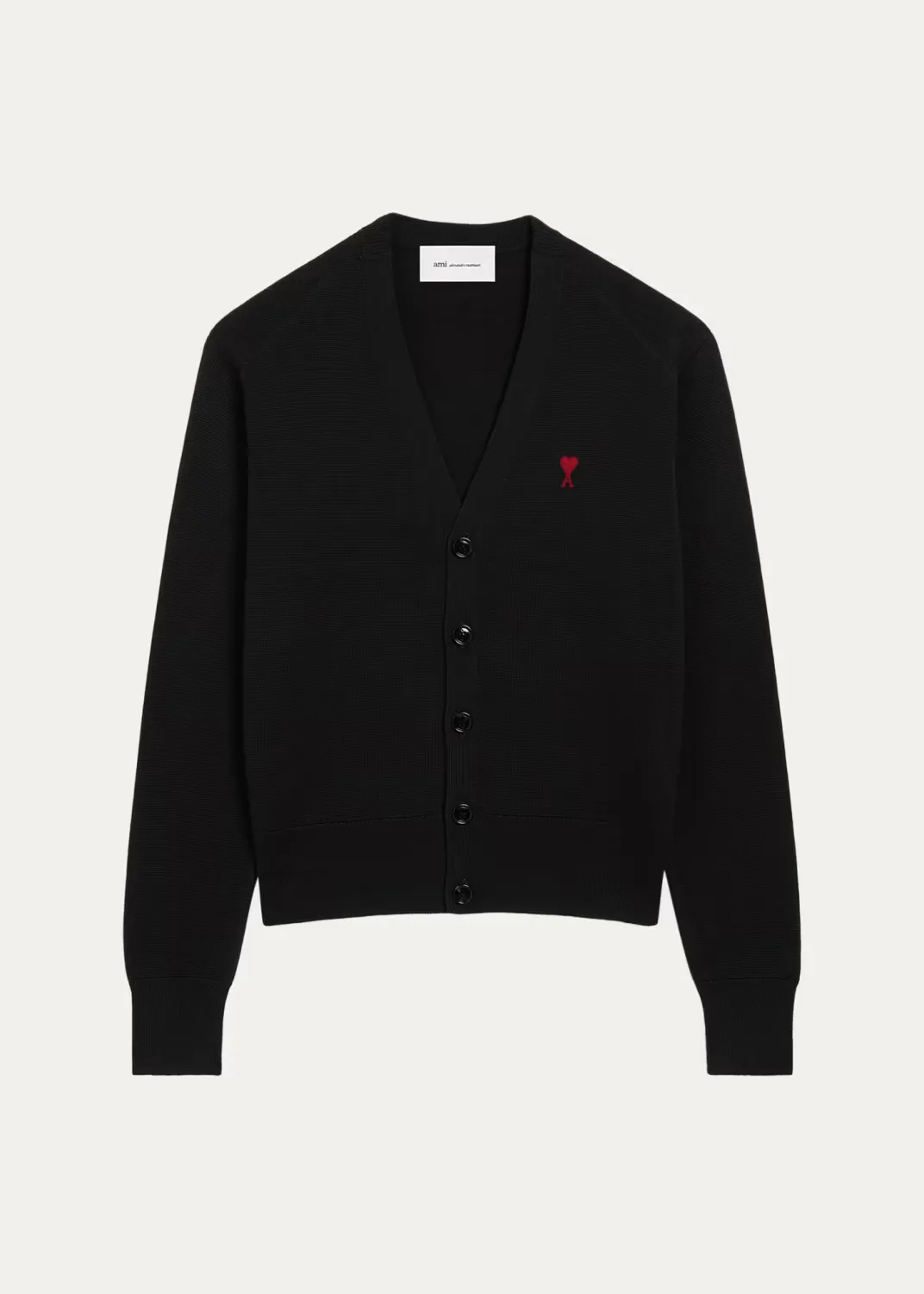 Merino Wool Ami De Coeur V-Neck Cardigan by Ami Paris