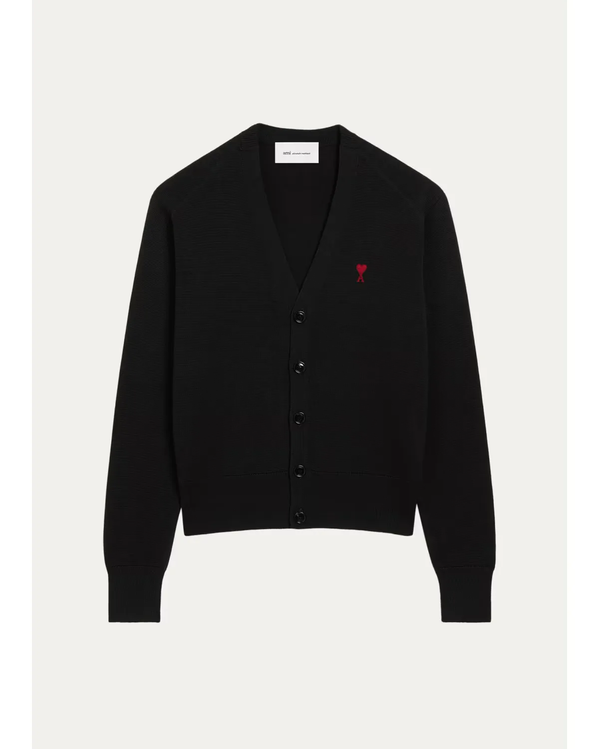 Merino Wool Ami De Coeur V-Neck Cardigan by Ami Paris