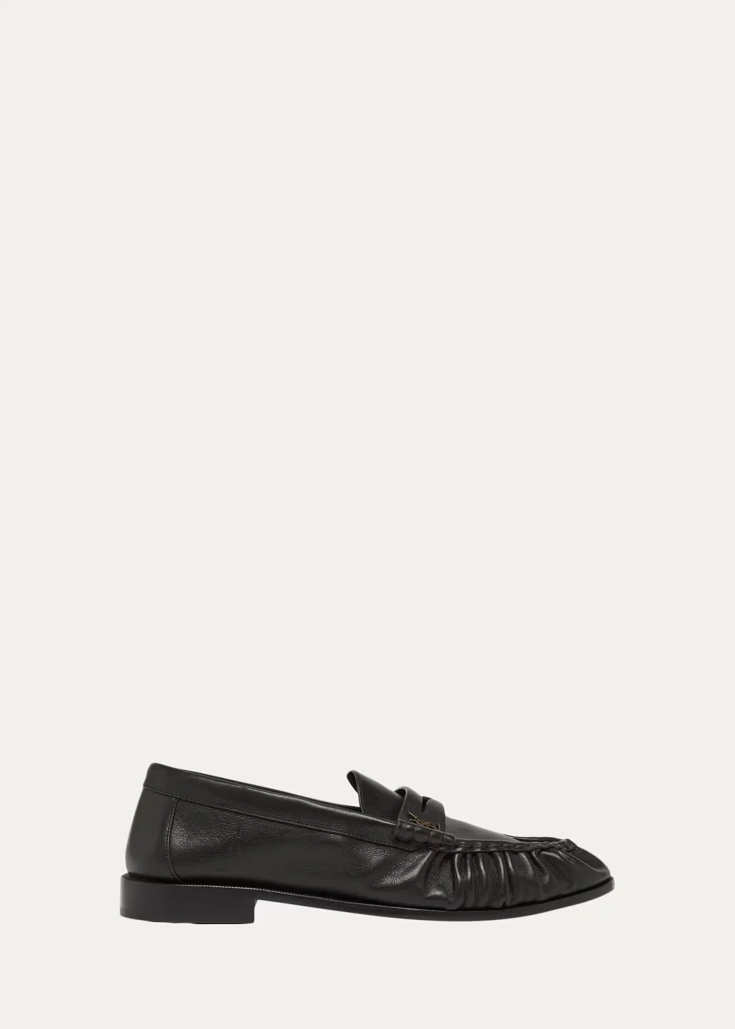 Le Loafer Creased Leather Mules by Saint Laurent