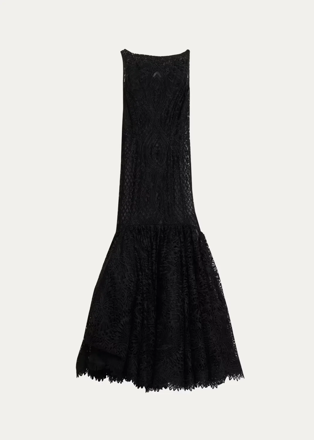 High-Neck Sleeveless Lace Mermaid Gown by Prabal Gurung