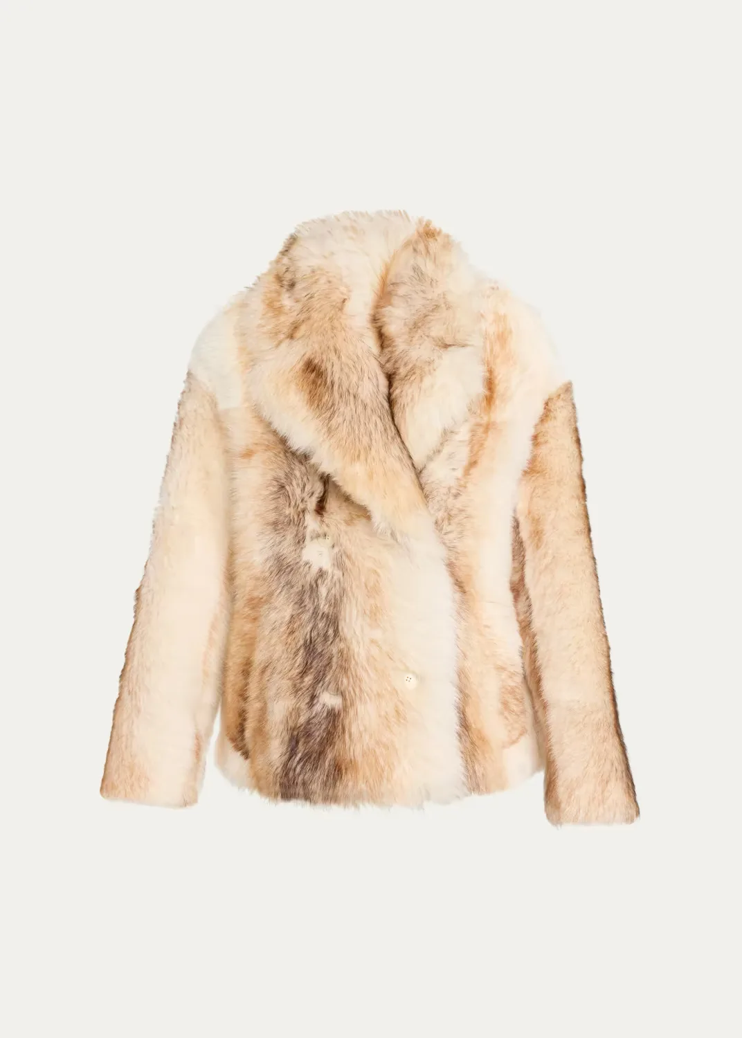 Lamb Shearling Double-Breasted Short Coat by Yves Salomon