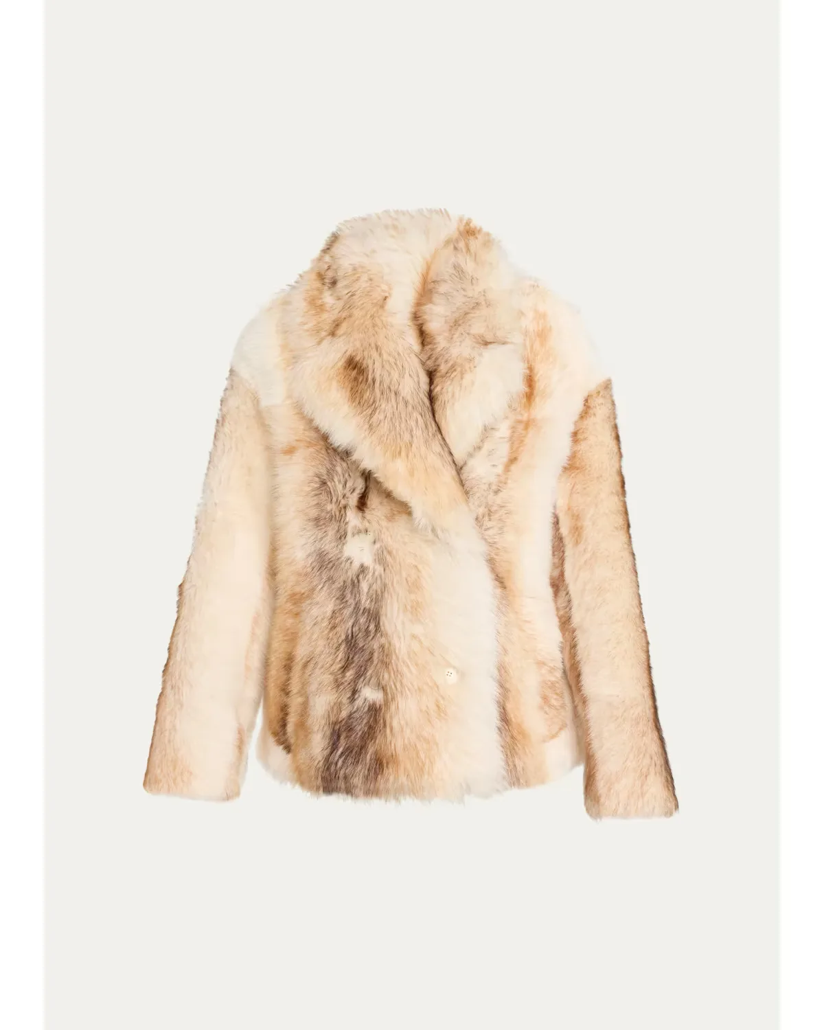 Lamb Shearling Double-Breasted Short Coat by Yves Salomon