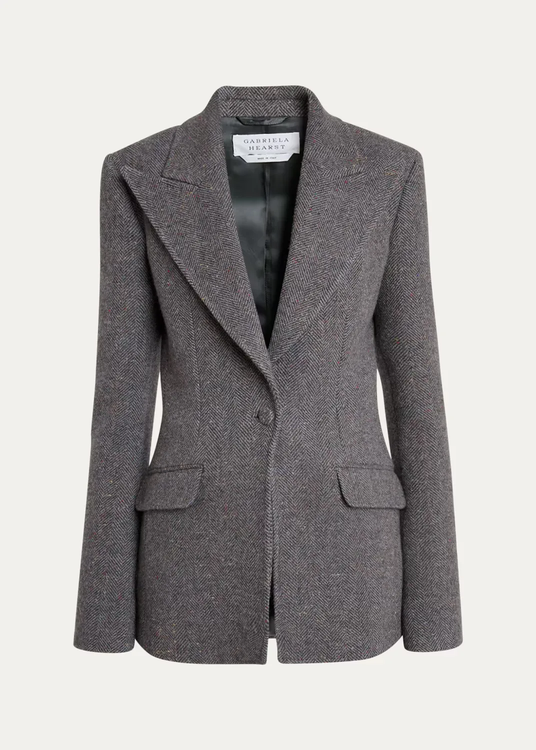 Leiva Speckled Herringbone Single-Breasted Blazer by Gabriela Hearst