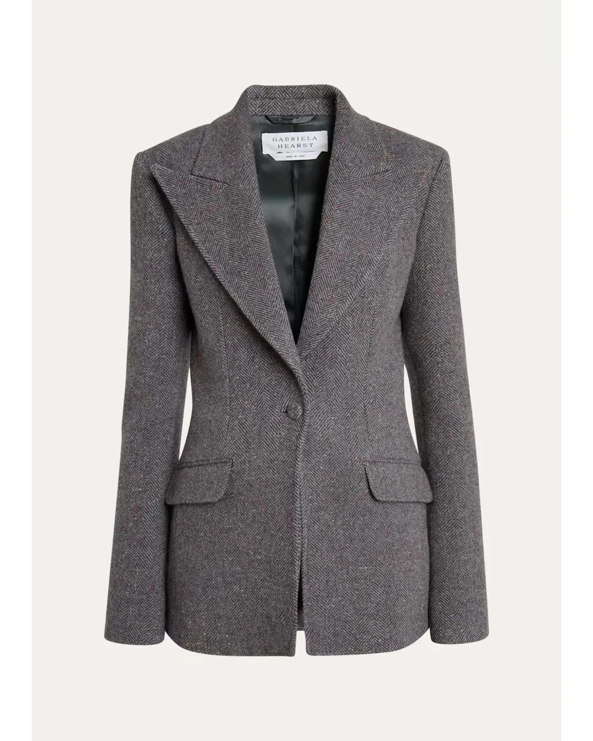 Leiva Speckled Herringbone Single-Breasted Blazer by Gabriela Hearst