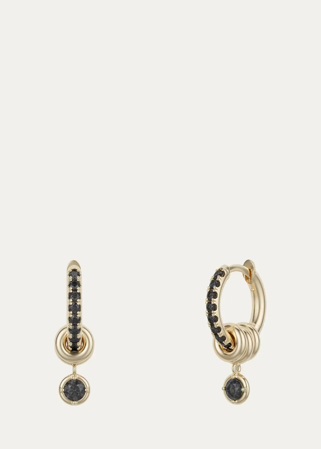 Zahra Pav YG Noir 18K Gold Black Diamond Earrings by Spinelli Kilcollin