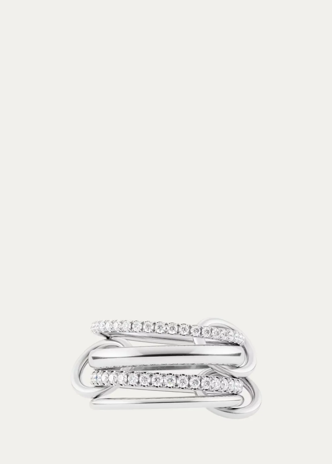 Polaris Blanc 18K White Gold Diamond Pave 4-Band Ring by Spinelli Kilcollin