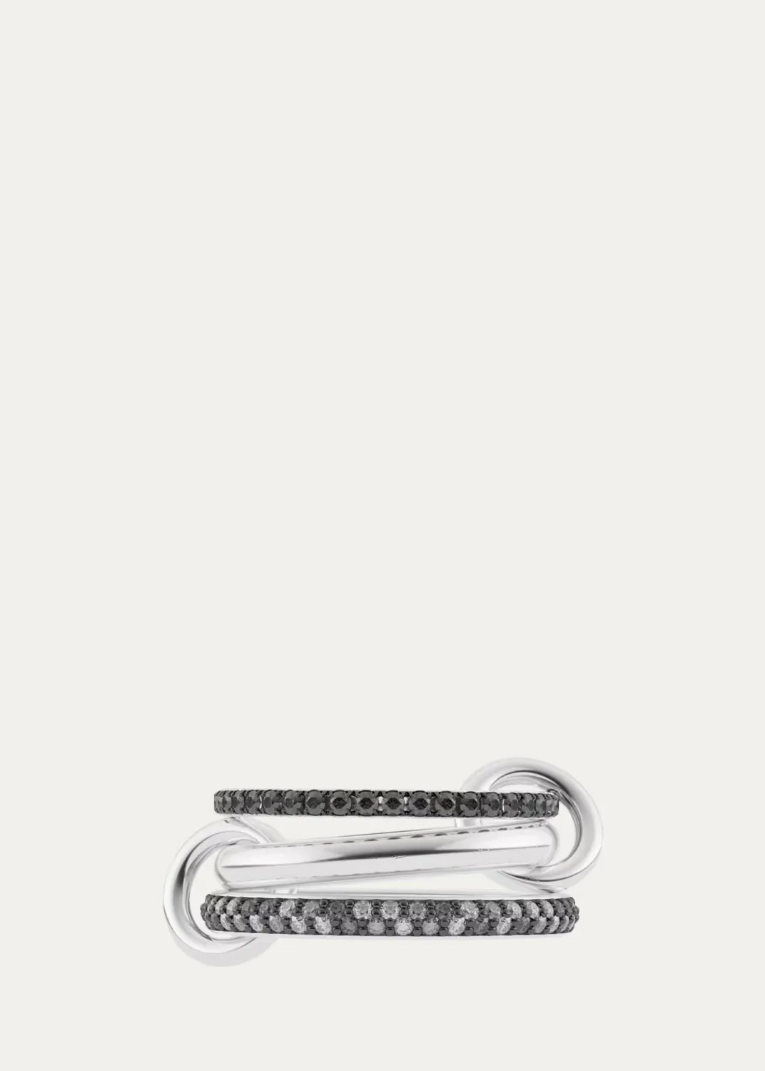 Scorpio Sterling Silver Black Diamond Pave 3-Band Ring by Spinelli Kilcollin