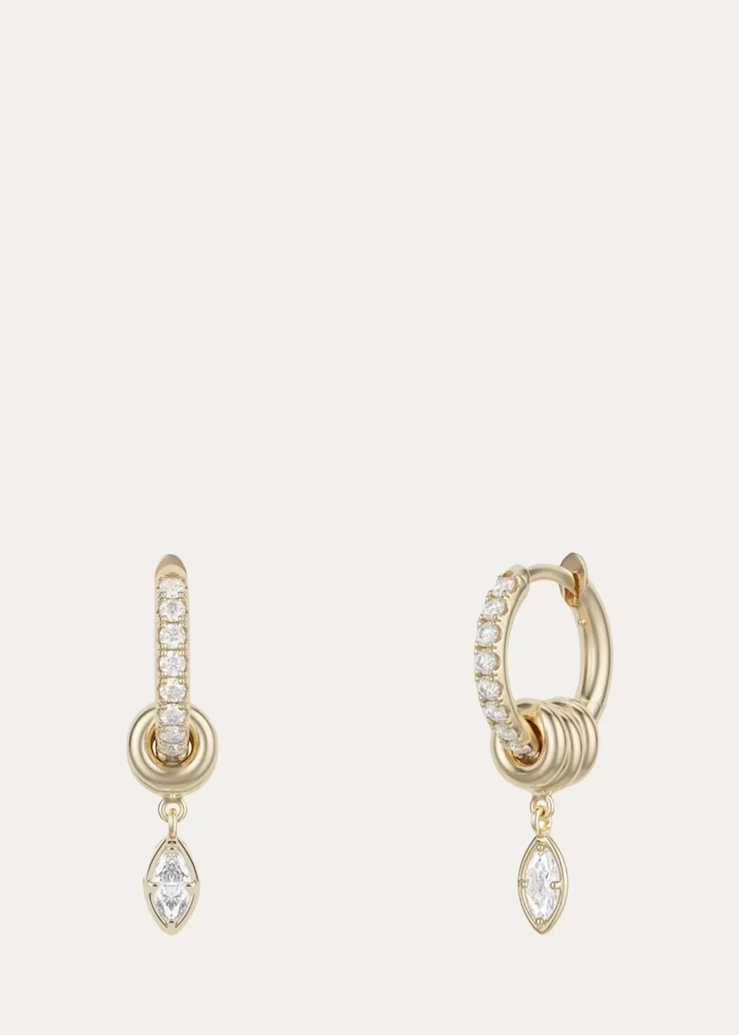 Zahra Marquise Diamond 18K Yellow Gold Huggie Earrings by Spinelli Kilcollin
