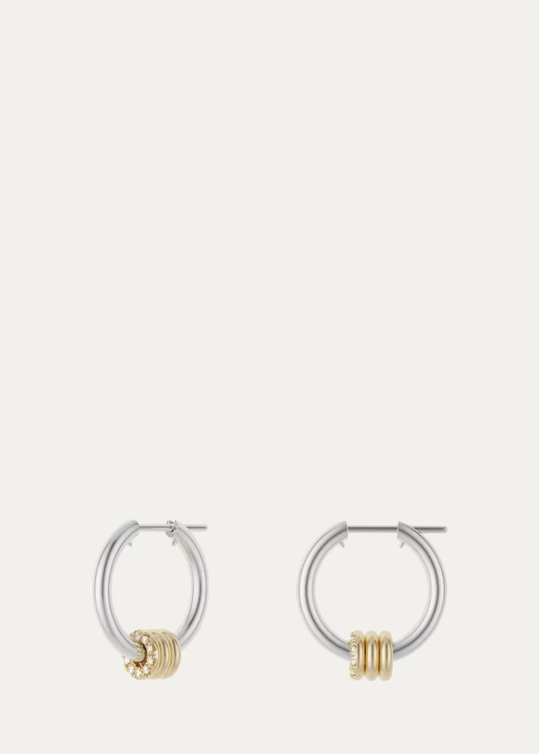 Ara YG Deux Sterling Silver and 18K Gold Diamond Huggie Earrings by Spinelli Kilcollin