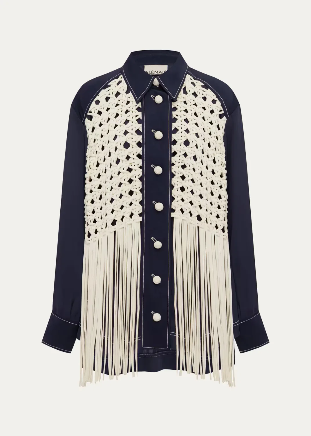 Weave Button-Front Shirt by ALMAIS