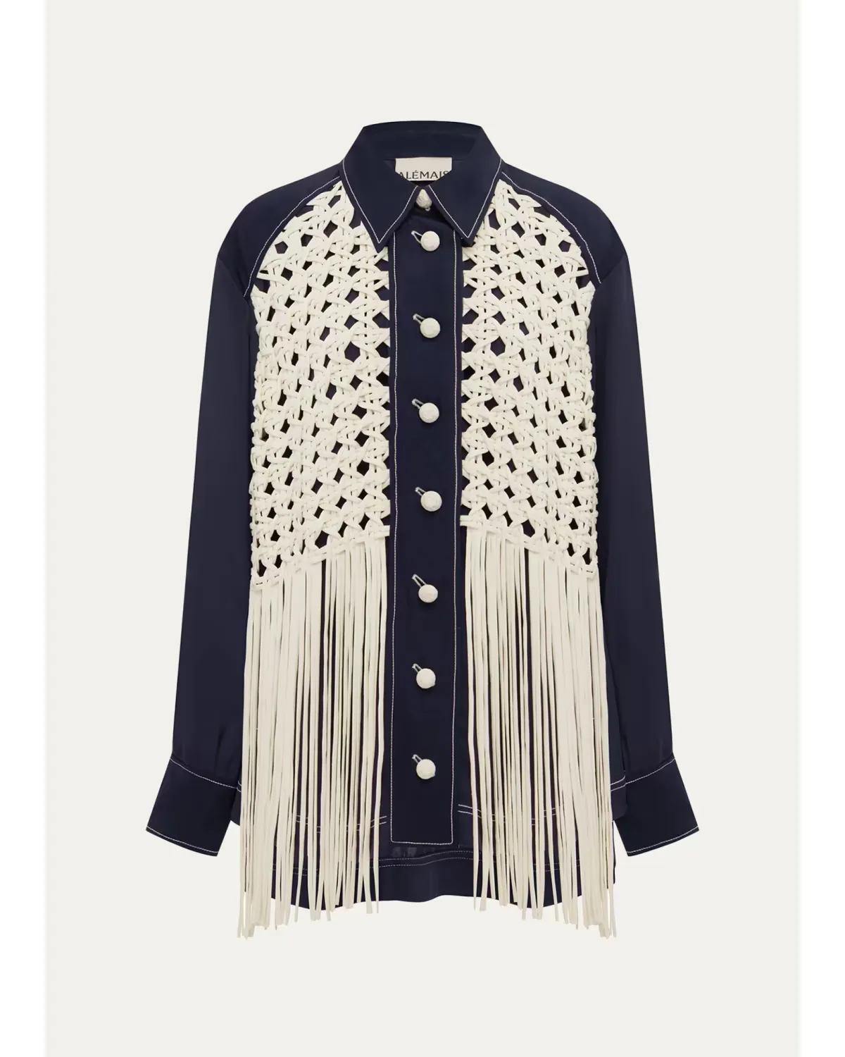 Weave Button-Front Shirt by ALMAIS