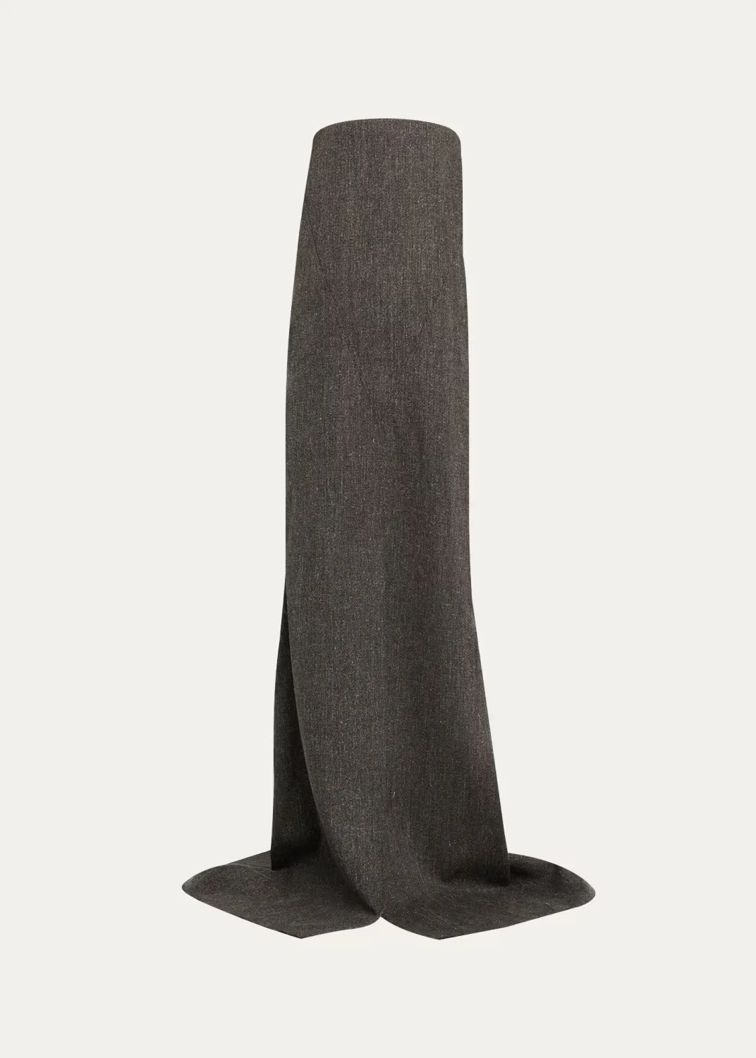 Strapless Melange Wool Column Maxi Dress
