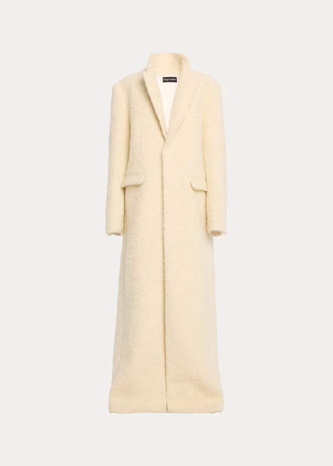 Single-Breasted Teddy Boucle Long Coat by Sergio Hudson