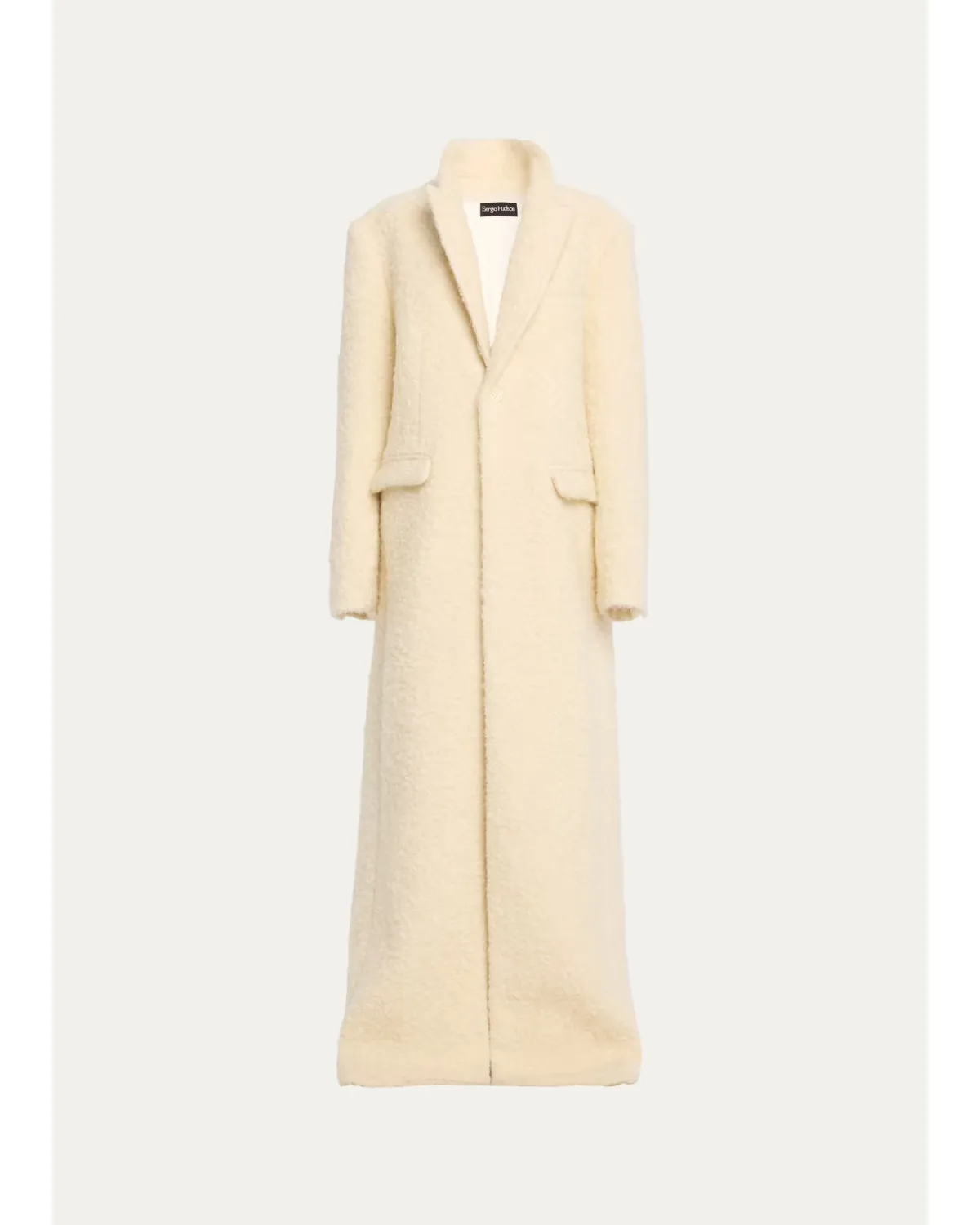 Single-Breasted Teddy Boucle Long Coat by Sergio Hudson