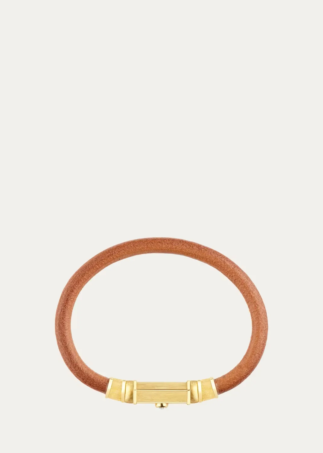Lasso 18K Yellow Gold, 0.11 TCW Diamond & Leather Bracelet by Marie Lichtenberg