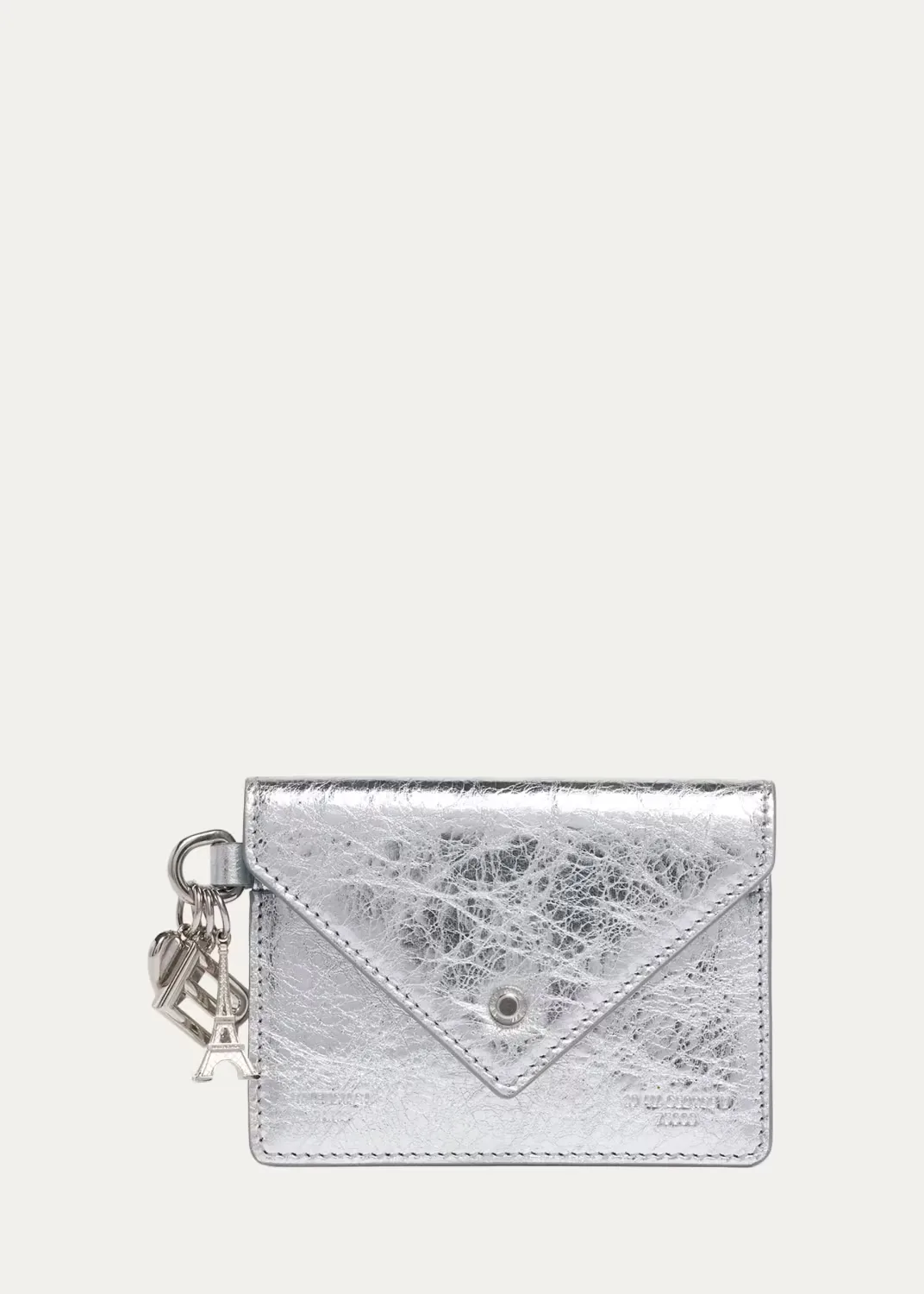 Token Charm-Embellished Metallic Leather Card Holder by Balenciaga