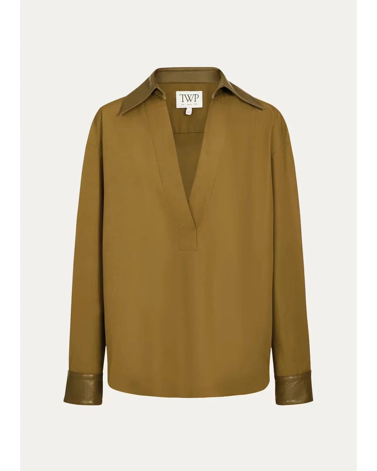 A Case of You Cotton-Leather Blouse by TWP