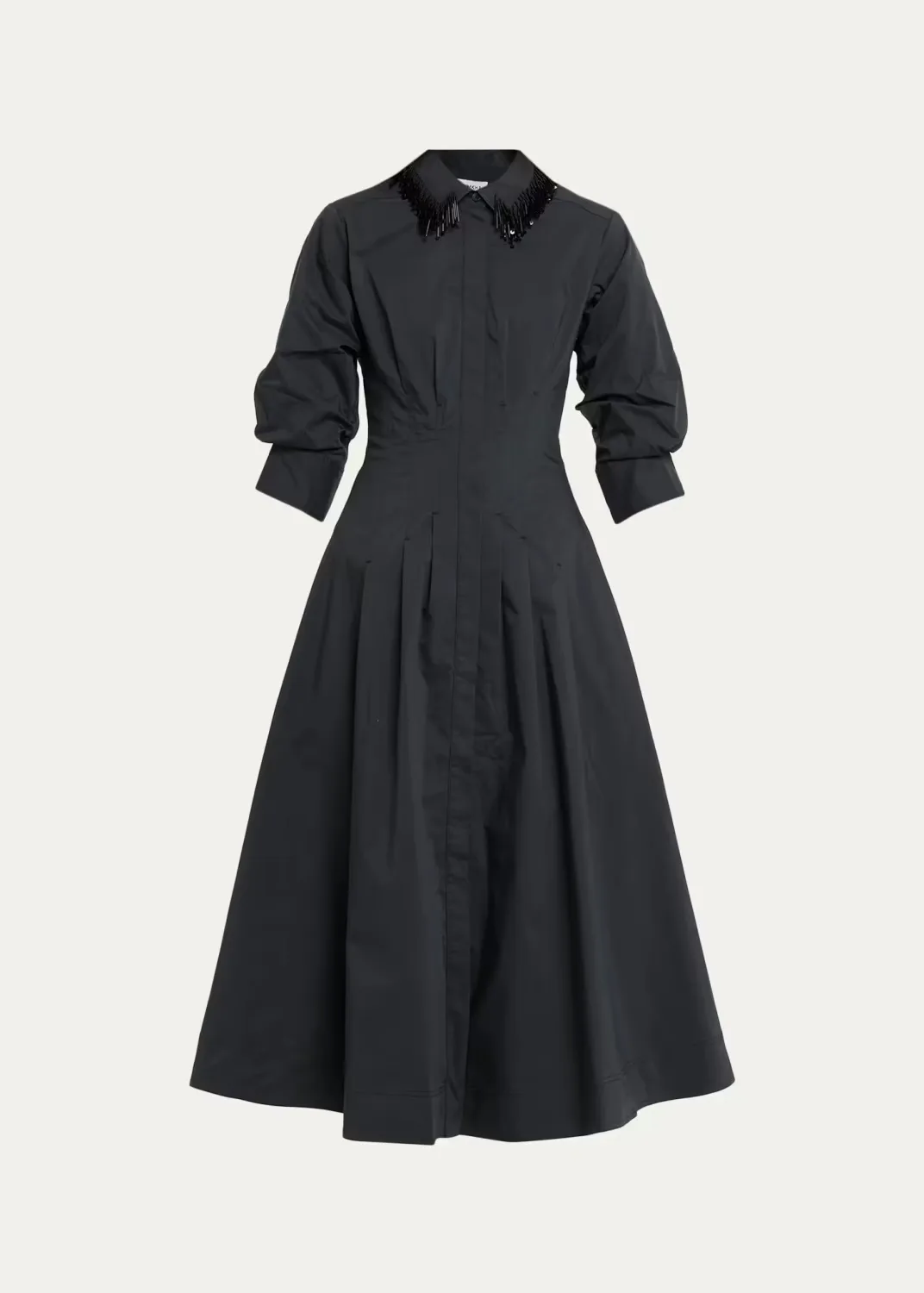 Jazz Embellished-Collar Cotton-Blend Midi Shirtdress by SIMKHAI