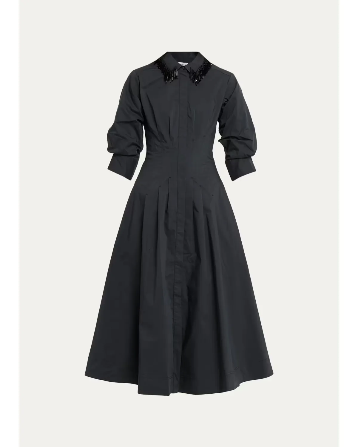 Jazz Embellished-Collar Cotton-Blend Midi Shirtdress by SIMKHAI