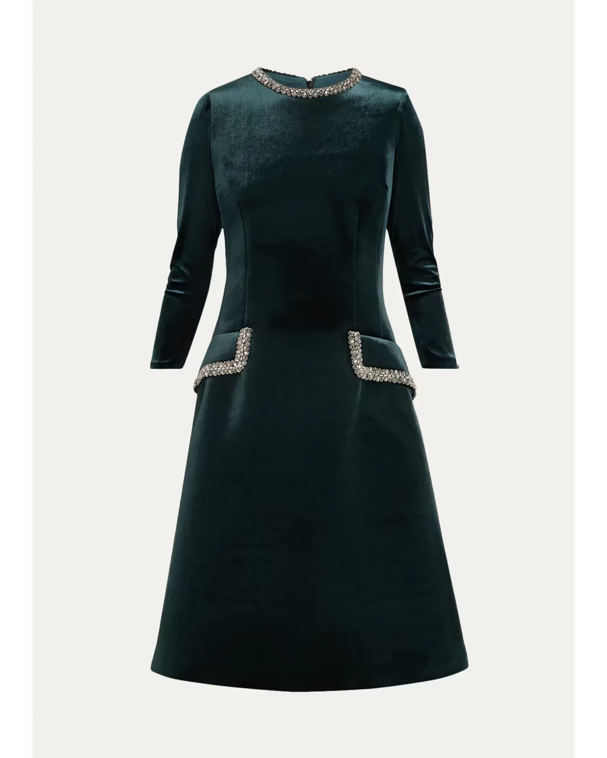 Embellished Velvet Cocktail Midi Dress by Teri Jon