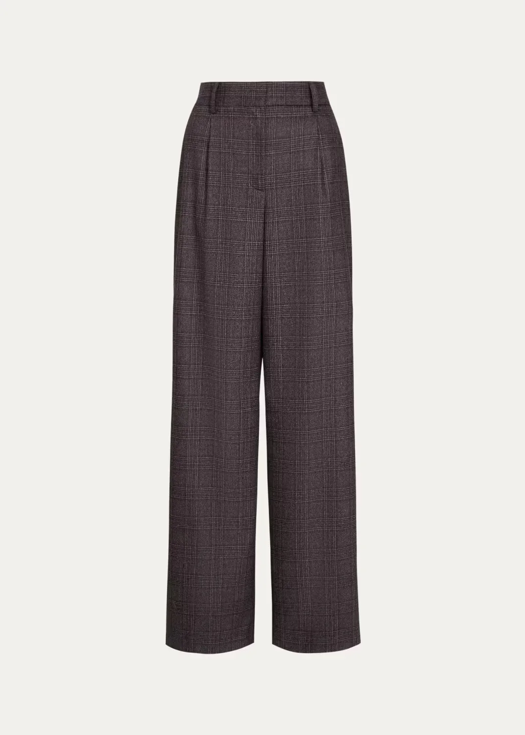 Hudson Checked Pleated Straight-Leg Pants by TWP
