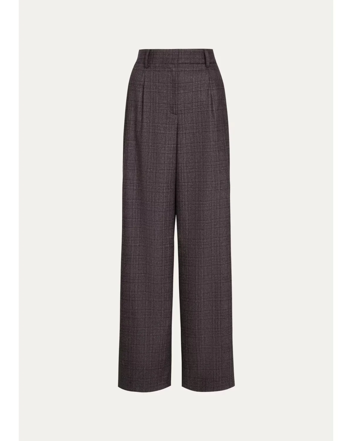 Hudson Checked Pleated Straight-Leg Pants by TWP