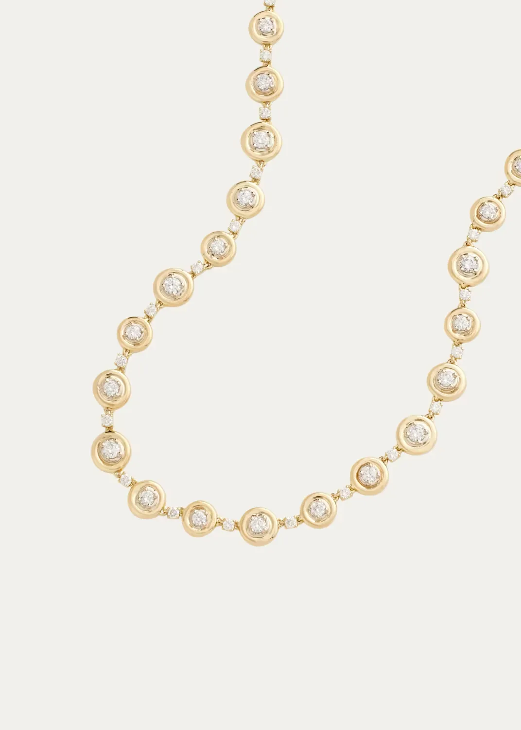 18K Multi-Size Round Edge Diamond Necklace by Jamie Wolf