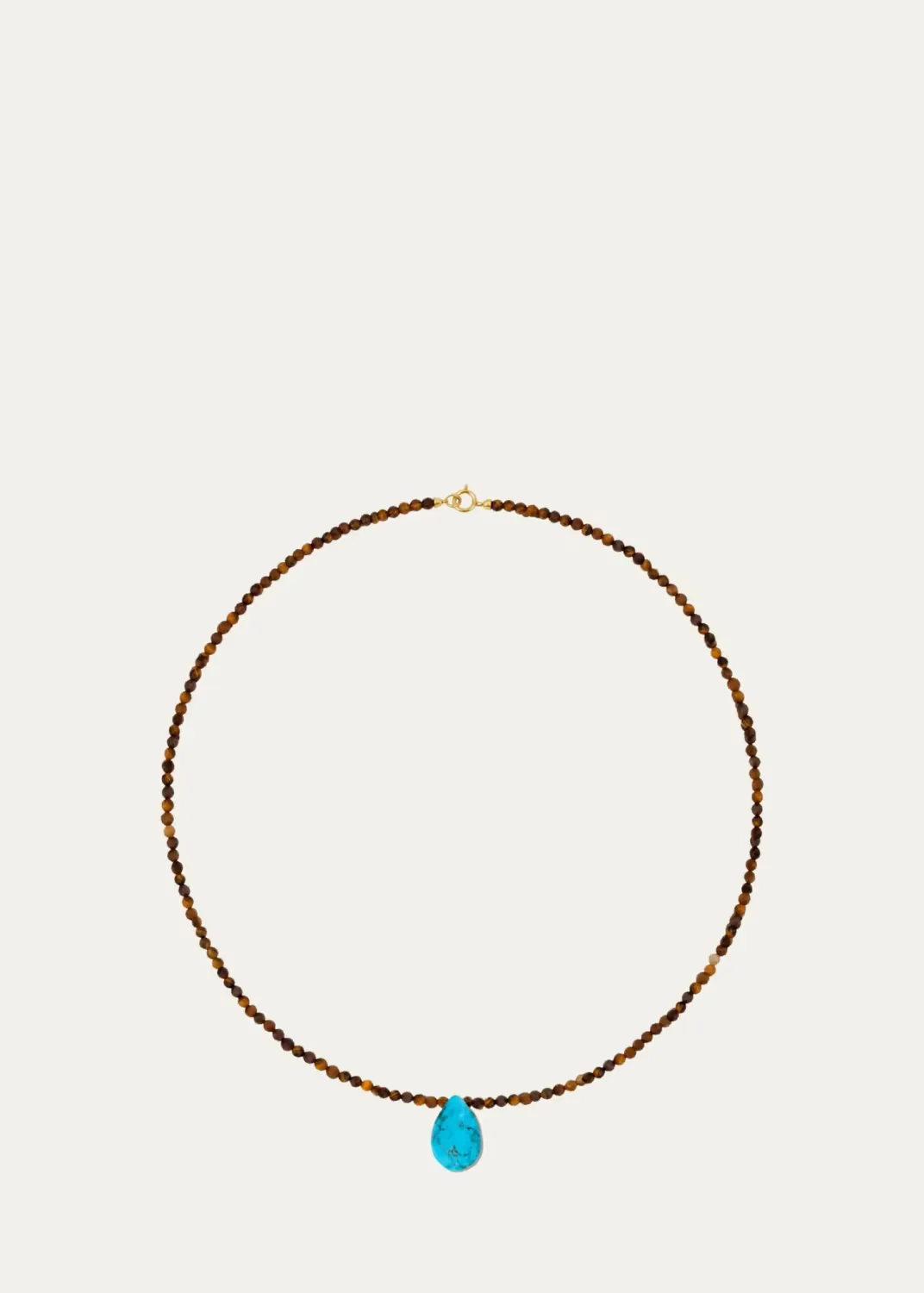 Tigers Eye and Turquoise Pendant Necklace by JIA JIA