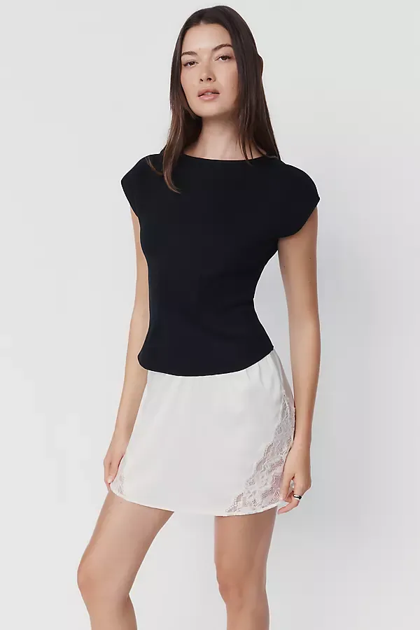 Scuba Short Sleeve Peplum Top by Maeve
