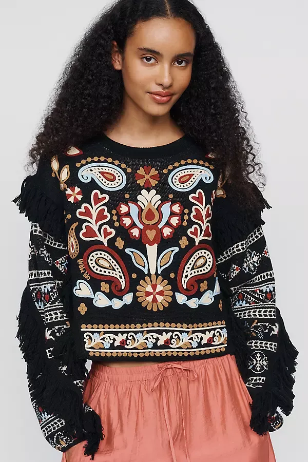 Love Paisley Wool Blend Top by FARM Rio