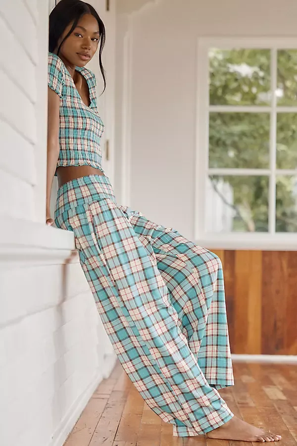 Cotton Modal Flannel Cropped Pants by LyreBird