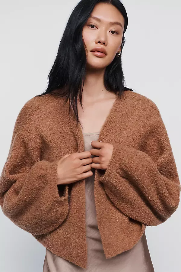 Wool Blend Boucle Cardigan by Anthropologie