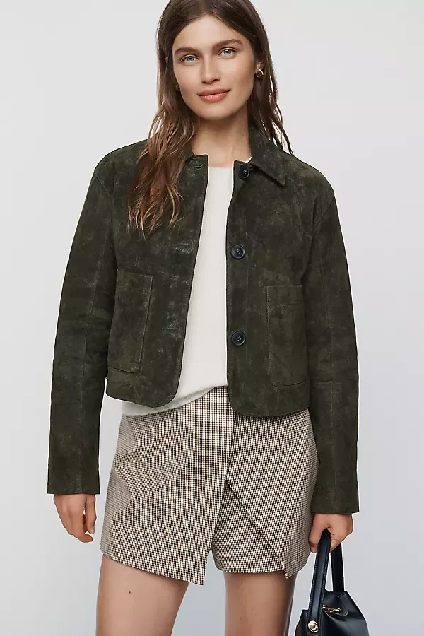 Real Suede Crop Jacket by BLANKNYC