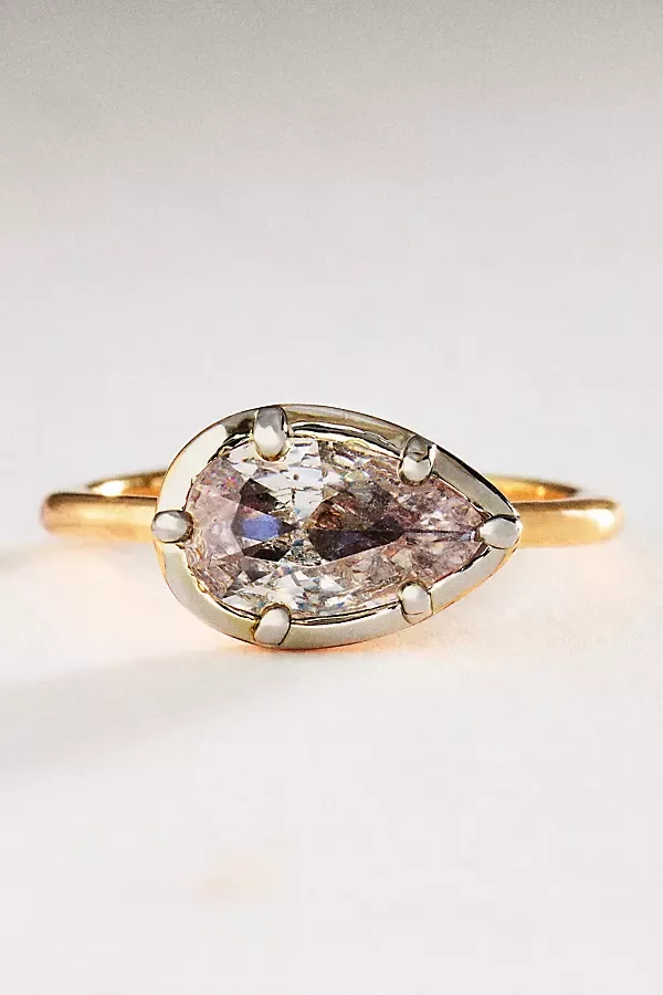 Pear Cut Crystal Ring by Anthropologie