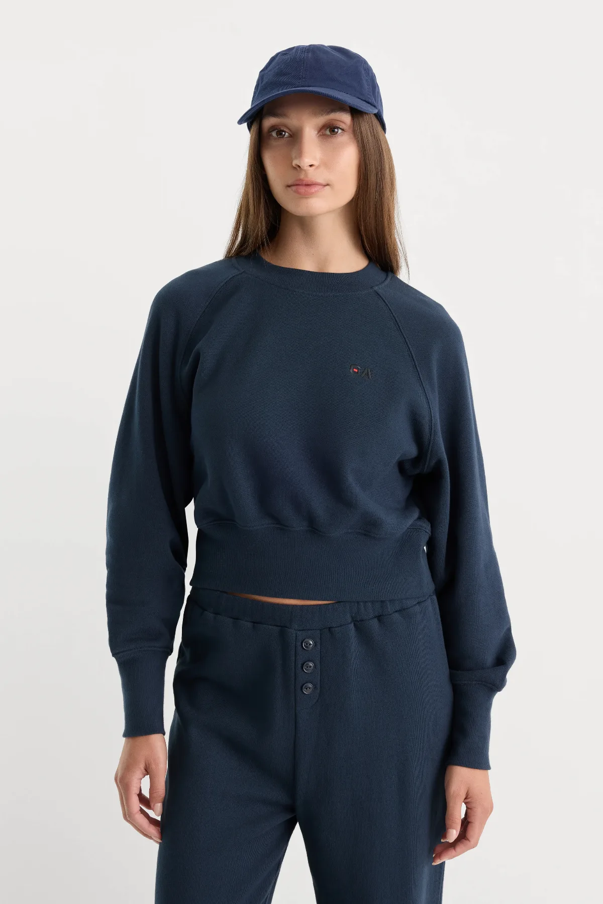 The French Terry Raglan Sweatshirt by Khloé Kardashian by GOOD AMERICAN