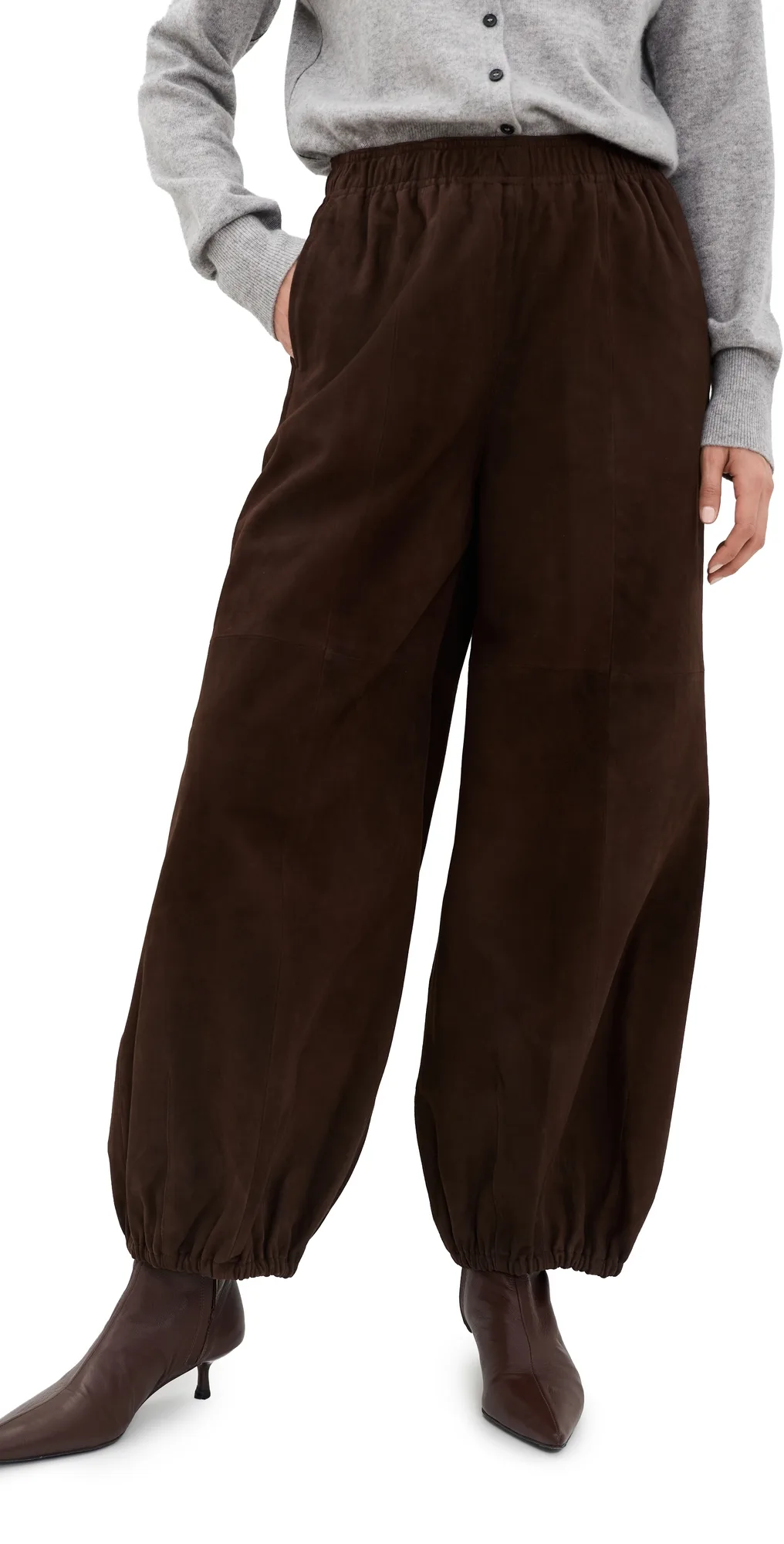 Sylvia Suede Mid Waist Pants by Herskind