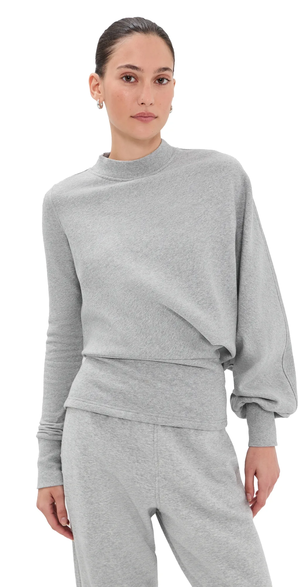 Jersey Slouched Sleeve Sweatshirt