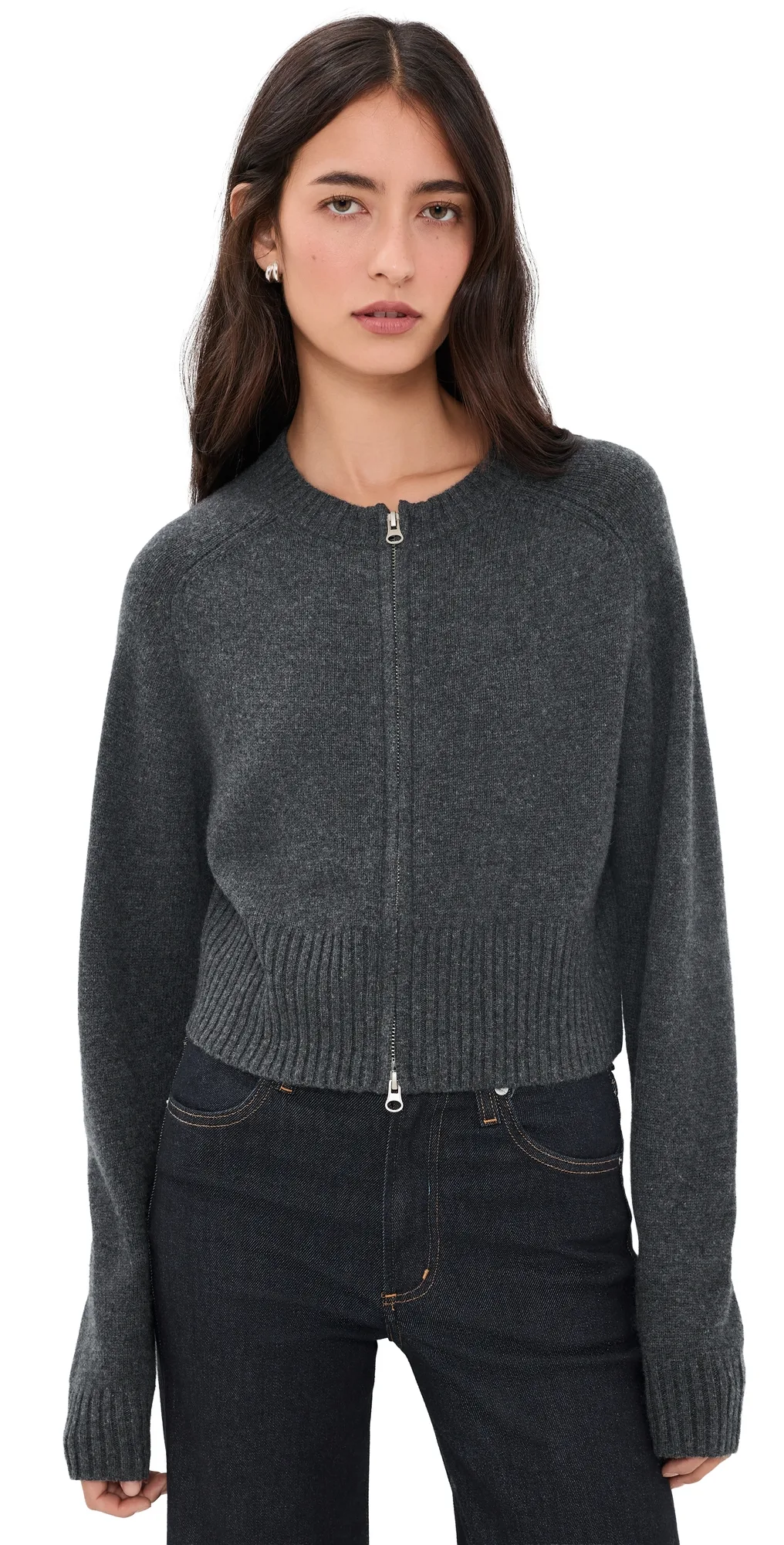 Eddie Zip-Up Cashmere Cardigan by ASHER