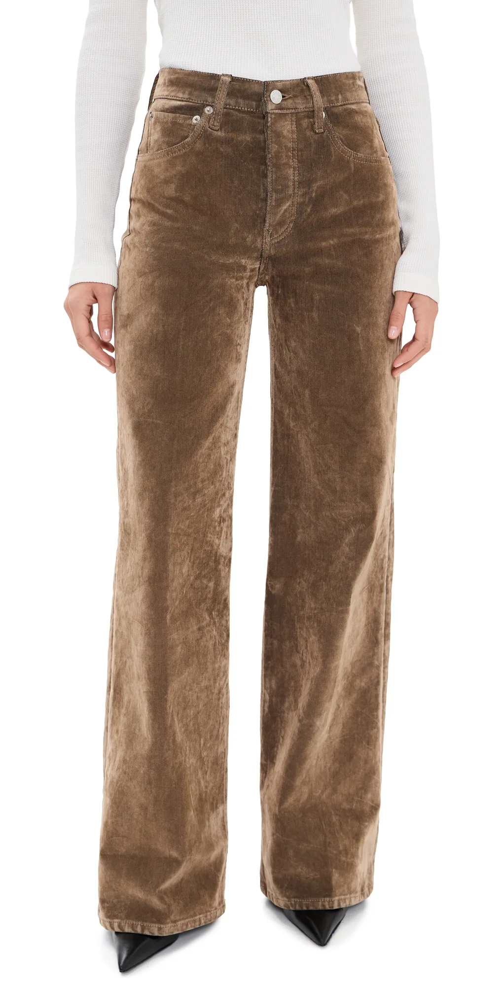 Wide Leg Flocked Jeans by Re/Done