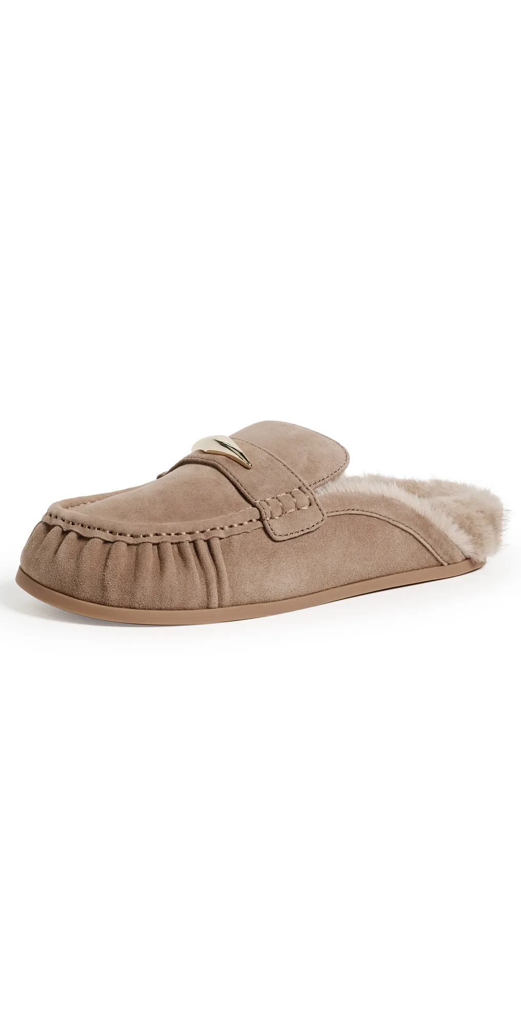 Jodero Plush Mules Mushroom Suede