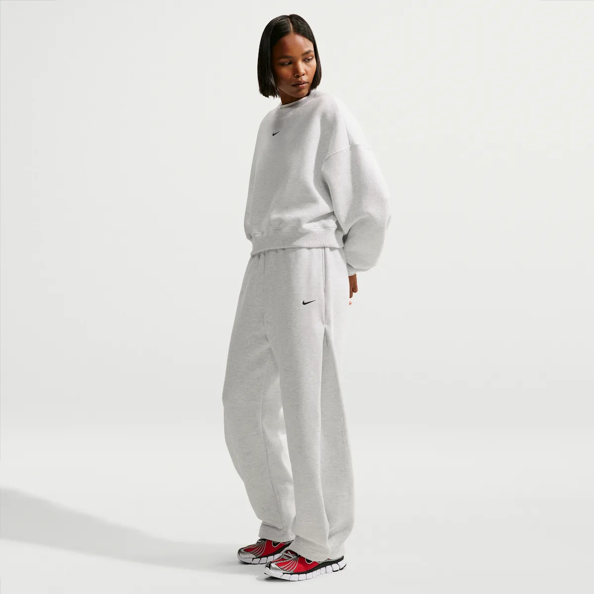 Studio Fleece Medium Weight Loose Pleated Snap Pants by Nike