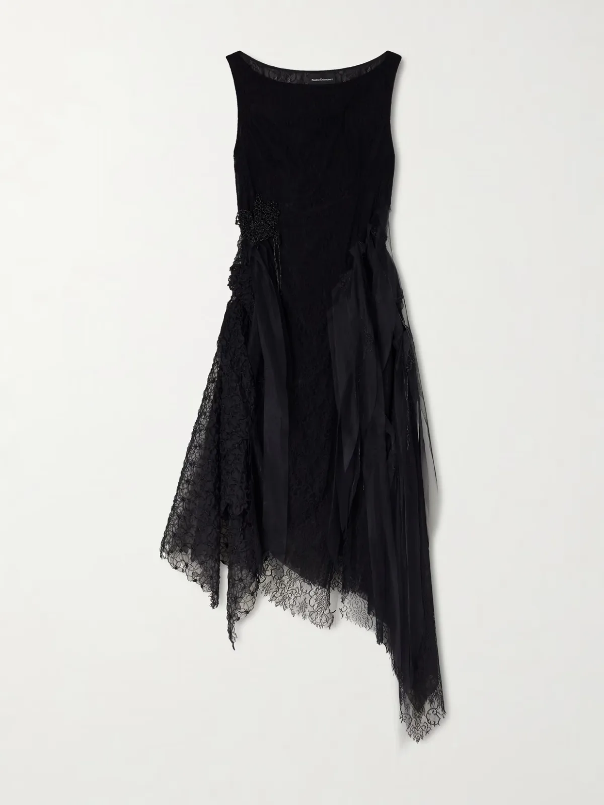 - Bird Organza-trimmed Embroidered Lace Midi Dress -