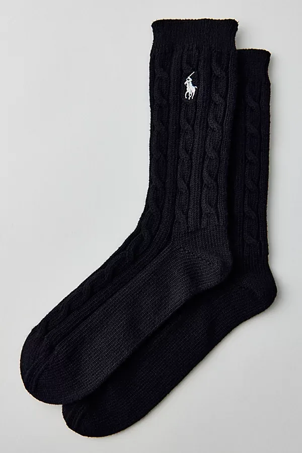 Cable-Knit Cotton-Blend Socks by Polo Ralph Lauren