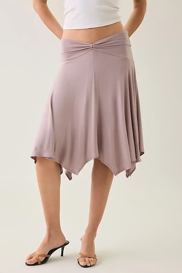 Andi Asymmetric Hanky Hem Midi Skirt by Kimchi Blue